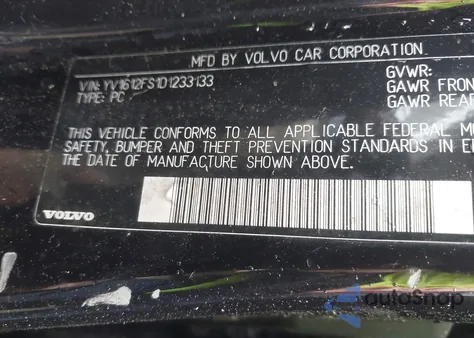 2013 Volvo S60 T5 из США, поврежденный, VIN YV1612FS1D1233133